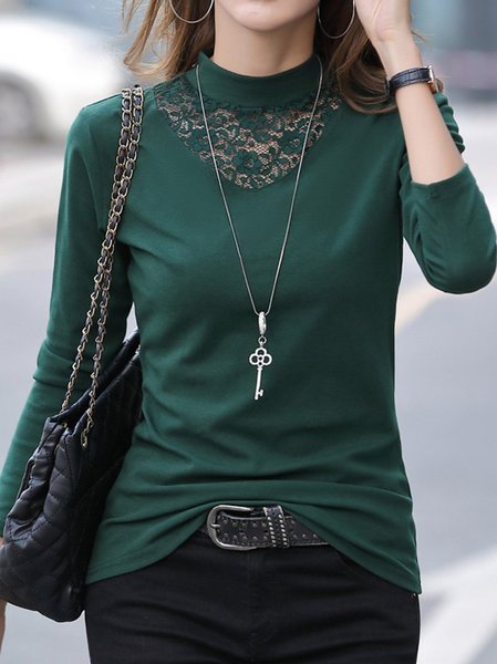 Regular Fit Casual Tops, Green, T-Shirts