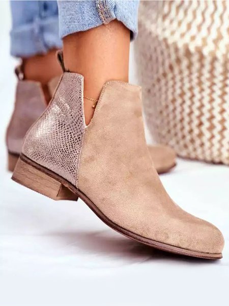 

Leopard Print Chunky Heel Booties, Khaki, Boots