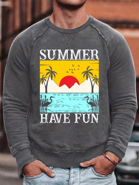 

Summer Have Fun Men's Sweatshirt, Gray, Hoodies&Sweatshirts