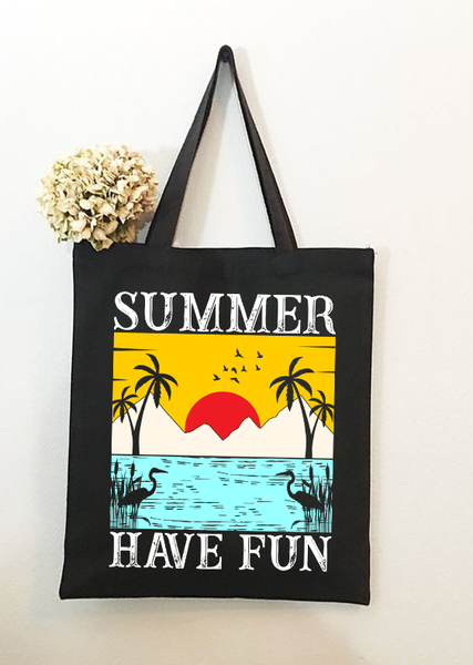 

Summer Have Fuuuun Shopping Totes, Black, Bags