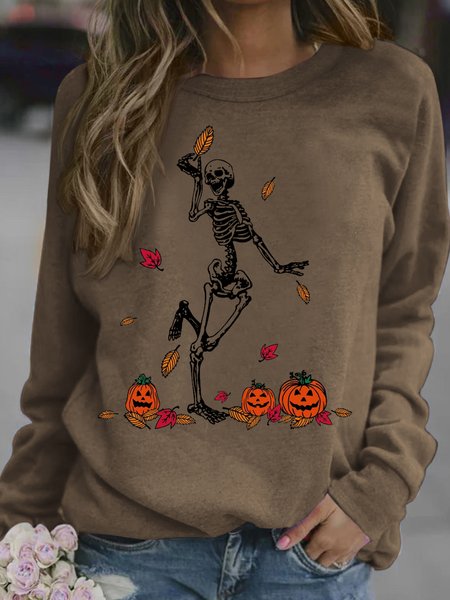 

Womens Halloween Skull Fall Sweatshirt, Khaki, Hoodies&Sweatshirts