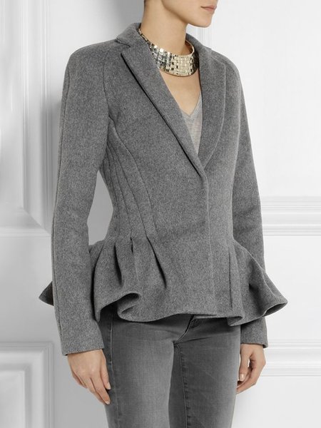 

Daily Long sleeve Lapel Collar Regular Fit Jacket, Gray, Jackets