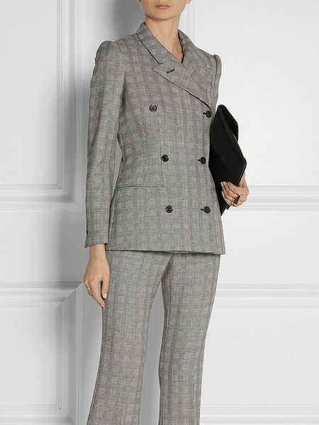 

Plaid Urban Regular Fit Long Sleeve Blazer, Gray, Blazers