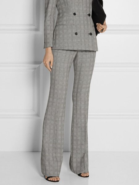 

Urban Plaid Fashion Regular Fit Pants, Gray, Pants