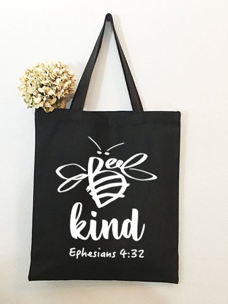 Be Kind Graphic Shopping Tote, Black, Bags