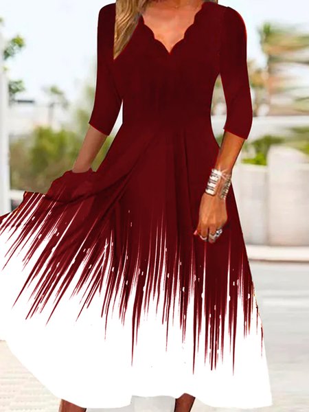 

Loose Striped Casual Dress, Red, Dresses