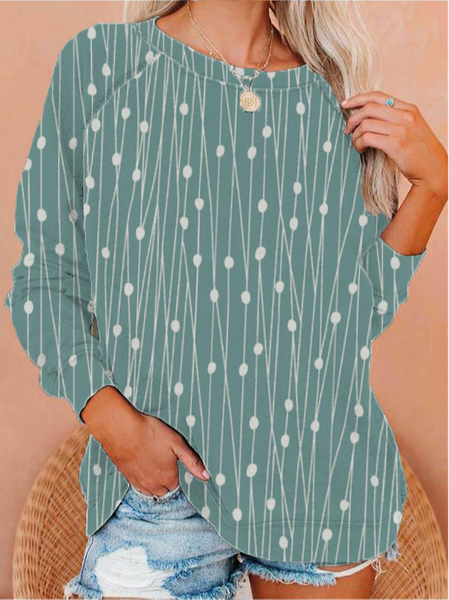 

Crew Neck Geometric Sweatshirts, Green, Sweatshirts & Hoodies
