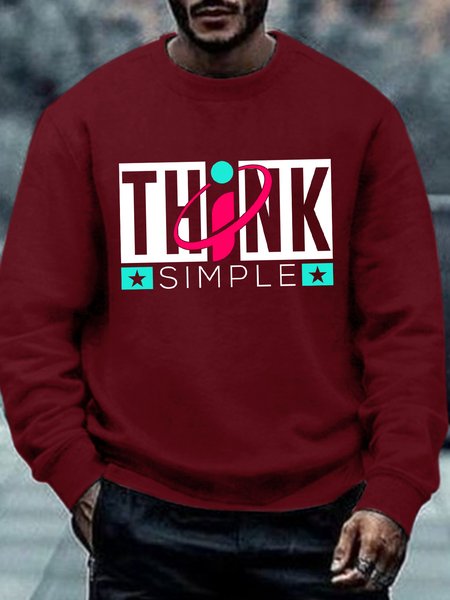 

Lilicloth X Abu Think Simple Men's Sweatshirt, Red, Hoodies&Sweatshirts