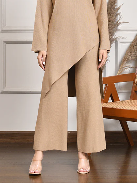 High Elasticity Urban Loose Fashion Straight Pants, Khaki, Pants