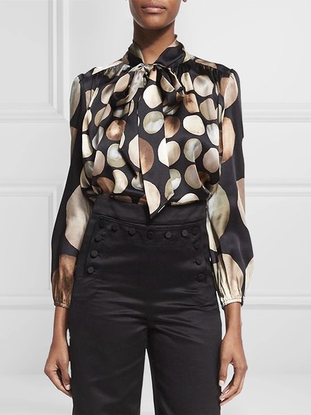 

Regular Fit Urban Polka Dots Blouse, Black, Blouses and Shirts
