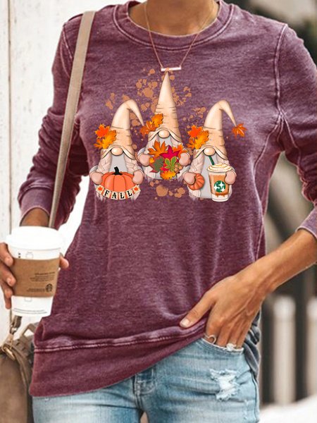 

Womens Thanksgiving fall Casual Crew Neck Sweatshirts, Red, Hoodies&Sweatshirts