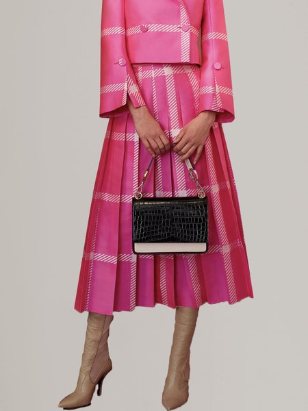 A-Line Elegant Regular Fit Daily Skirt, Pink, Skirts