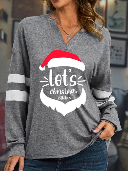 

Lilicloth X Jessanjony Let's Christmas Bitches Women's Long Sleeve T-Shirt, Gray, Long sleeves