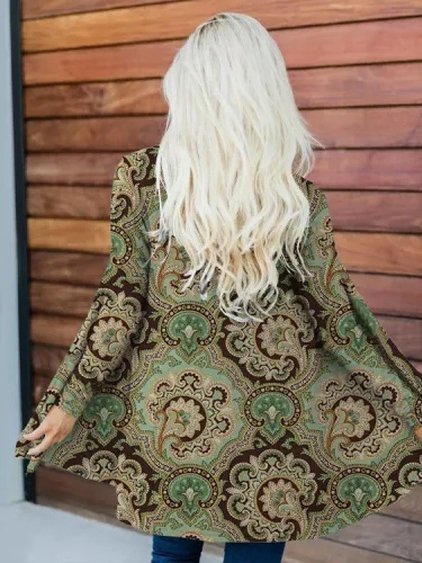 

Loose Ethnic Vintage Other Coat, Multicolor, Cardigans