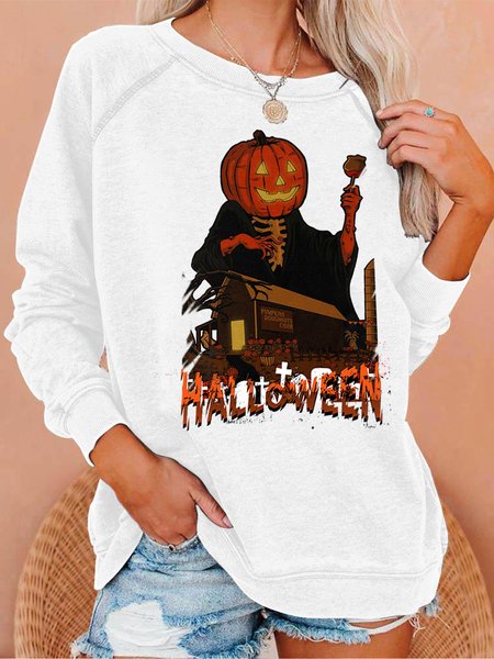 

Lilicloth X Y Halloween With A Pumpkin Women's Sweatshirts, White, Hoodies&Sweatshirts