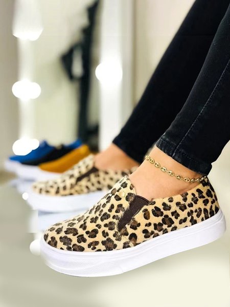 

Casual Soft Comfortable Non-Slip Flats, Leopard, Flats