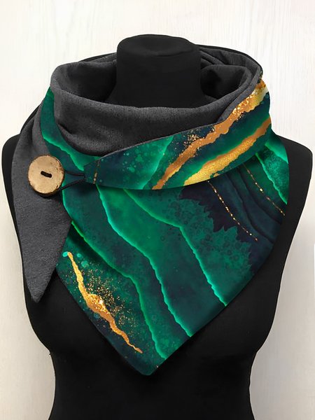 

3D Pattern Green Stone Texture Triangle Scarf Autumn Winter Daily Matching, Scarfs