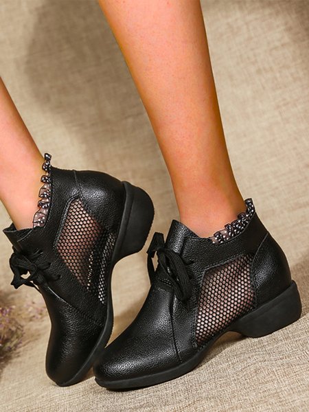 

Mesh Mesh Panel Block Heel Super Soft Latin Dance Shoes, Black, Heels
