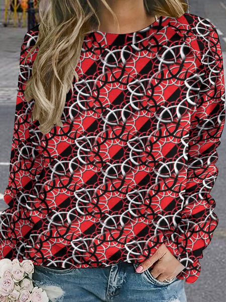 

Lilicloth X Paula Funky Red White Black Women's Sweatshirt, As picture, Hoodies&Sweatshirts