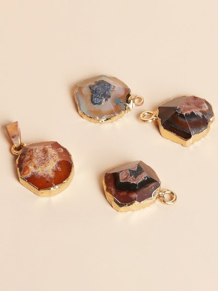 

Natural Crystal Raw Agate Vintage Pendant DIY Jewelry Necklace Accessories, Multicolor, Necklaces