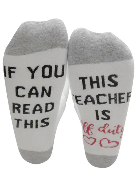 

If You Can Read This Alphabet Slogan Socks Home Daily, Color2, Socks