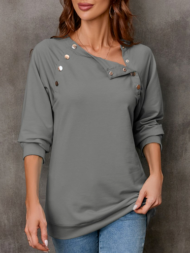 

Loose Crew Neck Casual Sweatshirts, Gray, Sweatshirts & Hoodies