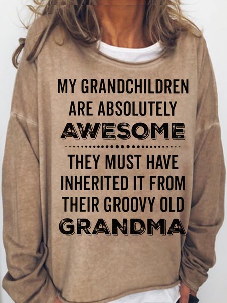 

Womens My Grandchildren Are Absolutely Awesome Casual Sweatshirt, Light brown, Hoodies&Sweatshirts