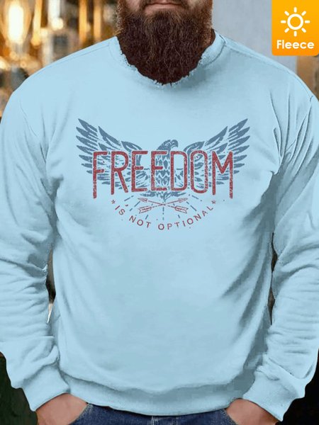 

Lilicloth X Tebesaya Freedom Is Not Optional Men's Fleece Sweatshirt, Light blue, Hoodies&Sweatshirts