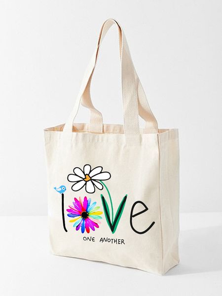 

Love One Another Shopping Tote, White, Bags