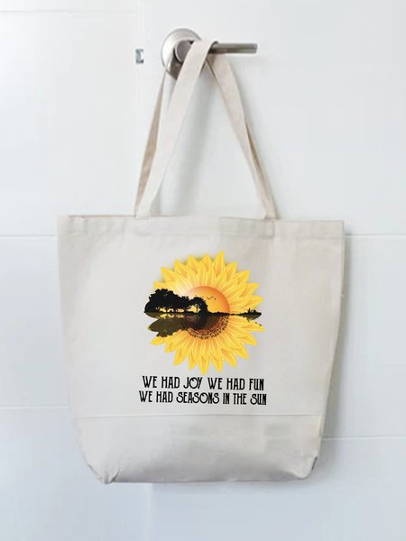 

We Had Seasons In The Sun Shopping Tote, White, Bags