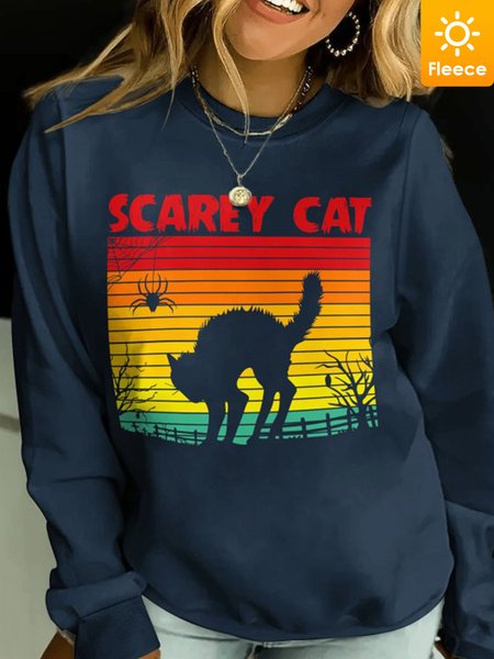

Lilicloth X Jessanjony Scarey Cat Women's Fleece Sweatshirt, Purplish blue, Hoodies&Sweatshirts