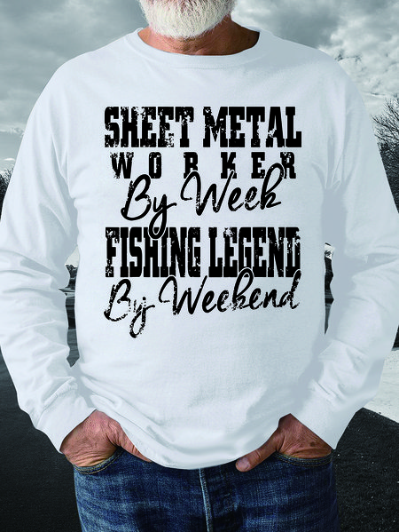 

Men Sheet Metal Fishing Legend Letters Casual Sweatshirt, White, Hoodies&Sweatshirts