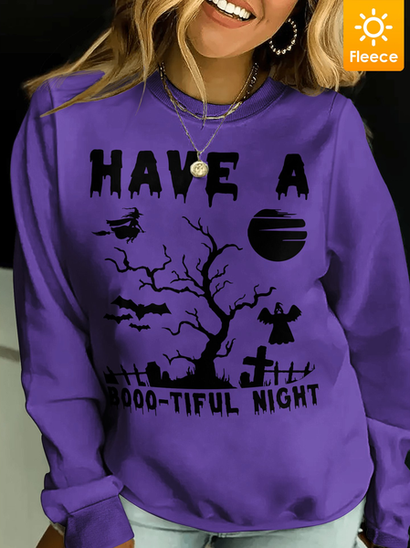 

Lilicloth X Jessanjony Have A Booo-tiful Night Women's Fleece Sweatshirt, Purple, Hoodies&Sweatshirts