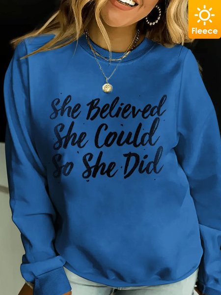 

Lilicloth X Tebesaya She Believed She Could So She Did Women's Fleece Sweatshirt, Royal blue, Hoodies&Sweatshirts