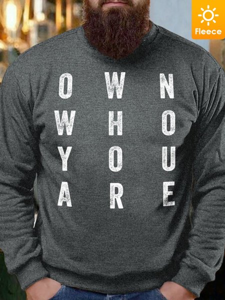 

Lilicloth X Tebesaya Own Who You Are Men's Fleece Sweatshirt, Deep gray, Hoodies&Sweatshirts