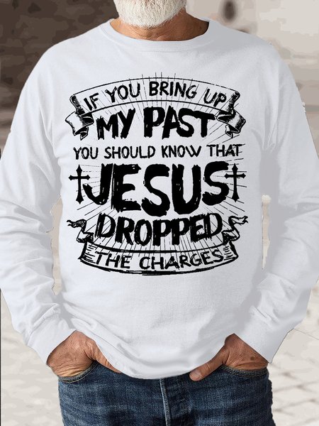 

Mens Jesus Casual Letters Sweatshirt, White, Hoodies&Sweatshirts