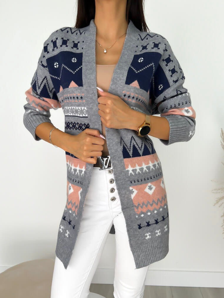

Casual Wool/Knitting Ethnic Others Sweater Coat, Gray, Sweaters