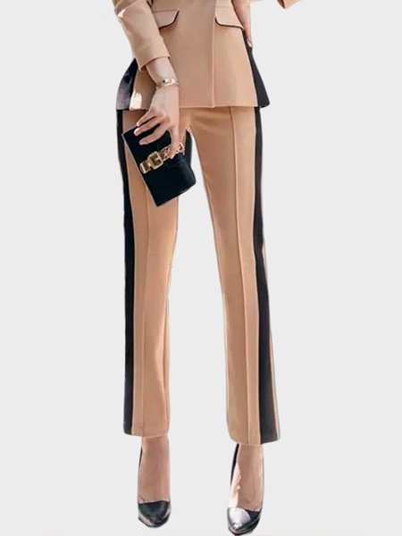 

Daily Color Block Regular Fit Fashion Pants, Khaki, Pants