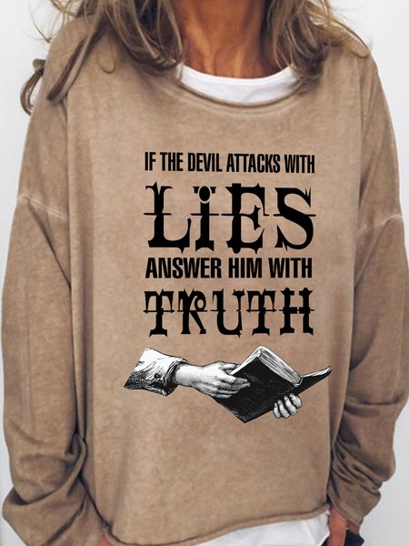 

Lilicloth X Y If The Devil Attacks With Lies Answer Him With Truth Women's Sweatshirt, Light brown, Hoodies&Sweatshirts