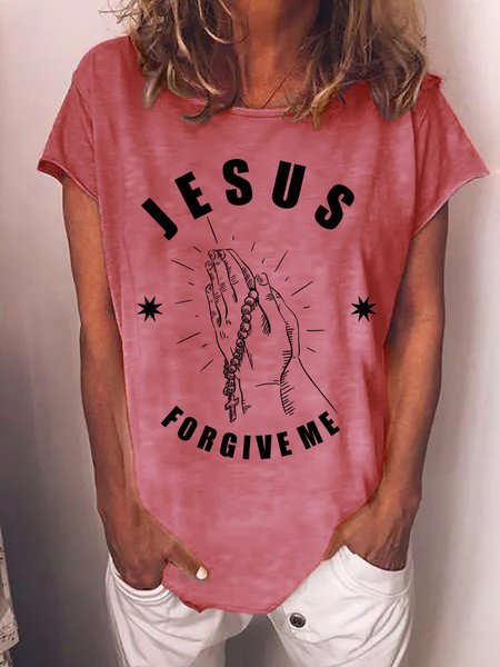 

Lilicloth X Y Jesus Forgive Me Women's T-Shirt, Red, T-shirts