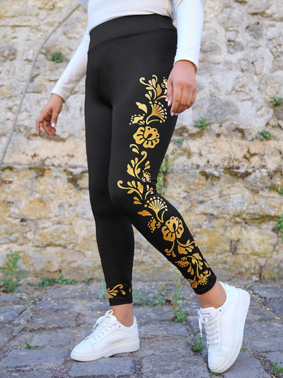 

Ethnic Tight Vacation Leggings, Black, Leggings