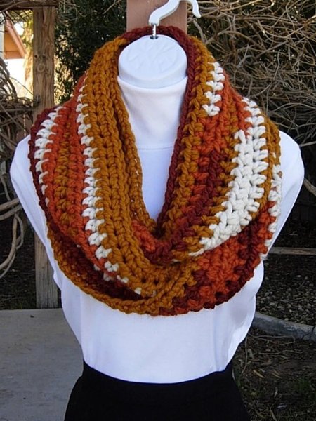 

Casual Vintage Long Handwoven Gradient Sweater Scarf, Orange, Scarves
