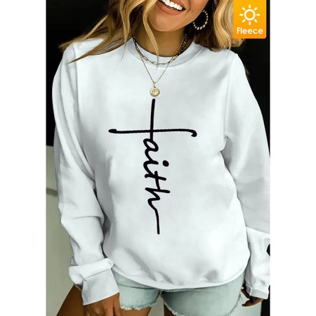

Womens Faith Cross Casual T-Shirt, White, Hoodies&Sweatshirts