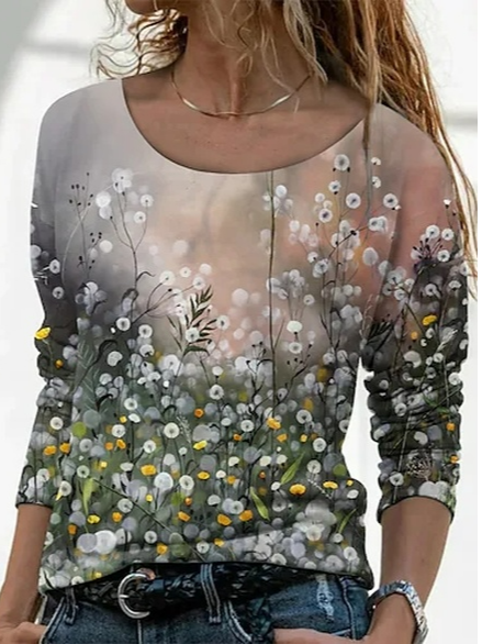 

Regular Fit Crew Neck Floral T-Shirt, Multicolor, T-Shirts
