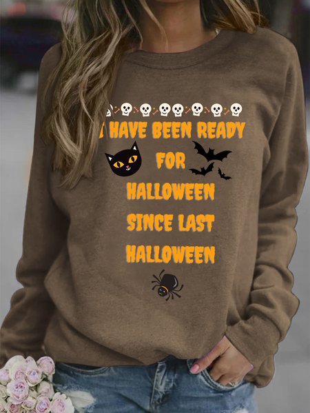 

Lilicloth X Kat8lyst I Have Been Ready For Halloween Since Last Halloween Women's Sweatshirt, Khaki, Hoodies&Sweatshirts