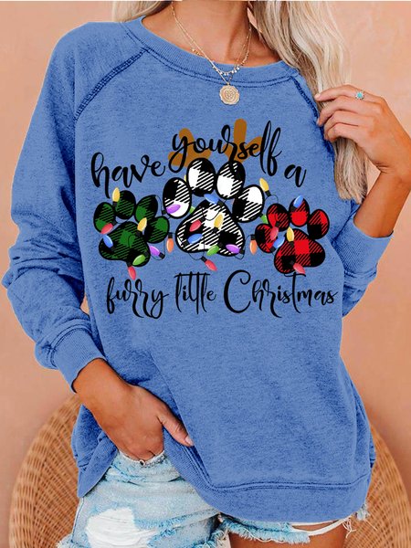 

Womens Dog Christmas Casual Letters Sweatshirt, Light blue, Hoodies&Sweatshirts