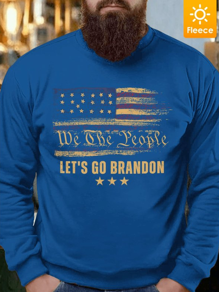 

Men Let's Go Brandon Fleece Crew Neck Sweatshirt, Royal blue, Hoodies&Sweatshirts