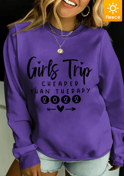 

Girls Trip Fleece Women Loose Sweatshirt, Purple, Hoodies&Sweatshirts