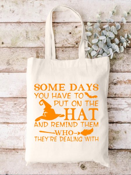 Someday You Have To Put On The Hat Shopping Tote, White, Bags