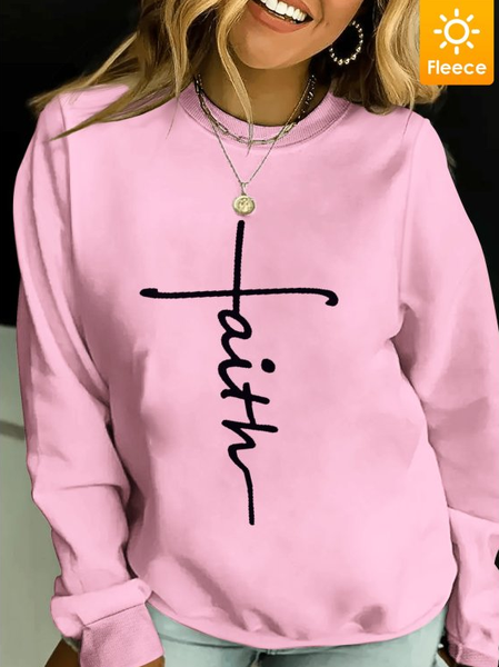 

Womens Faith Cross Casual Sweatshirt, Pink, Hoodies&Sweatshirts